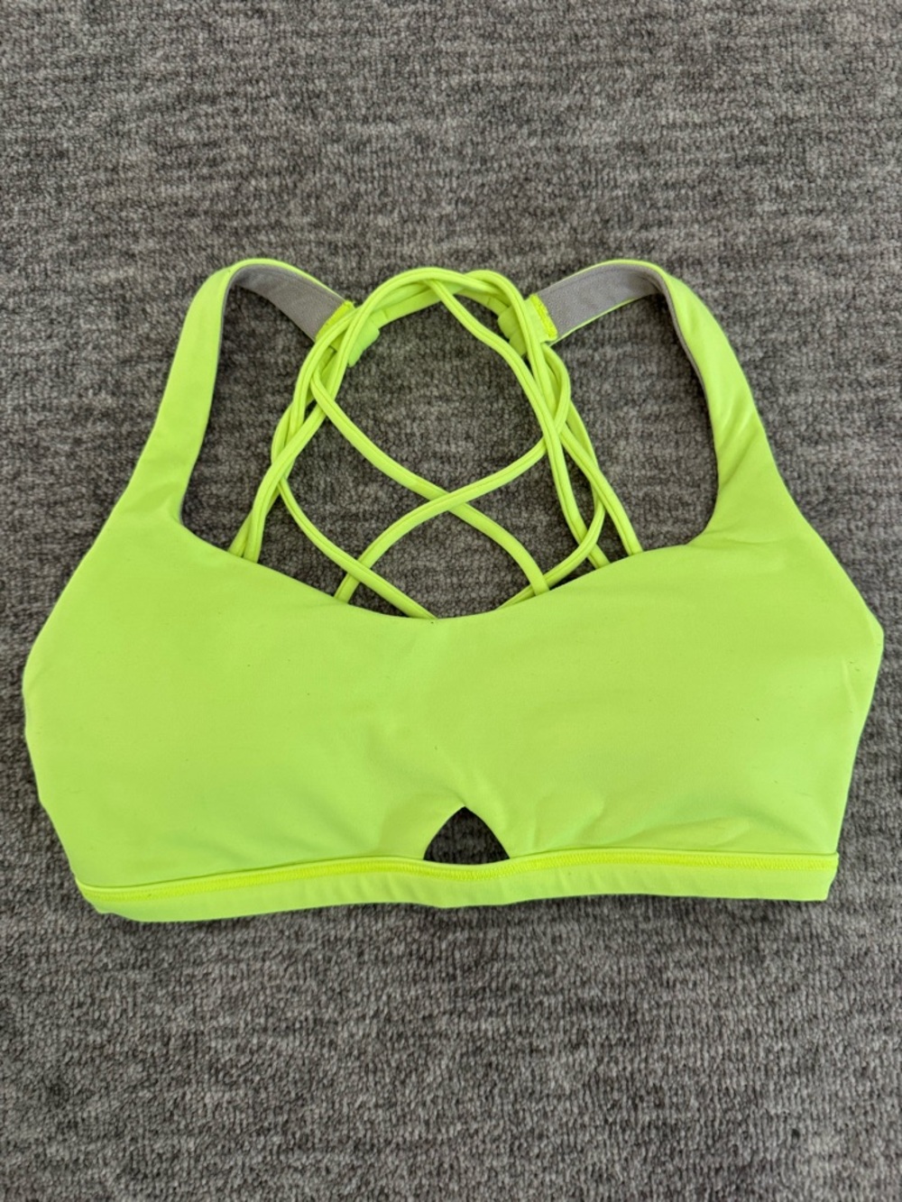 Neon Lime Lululemon Strappy Sports Bra